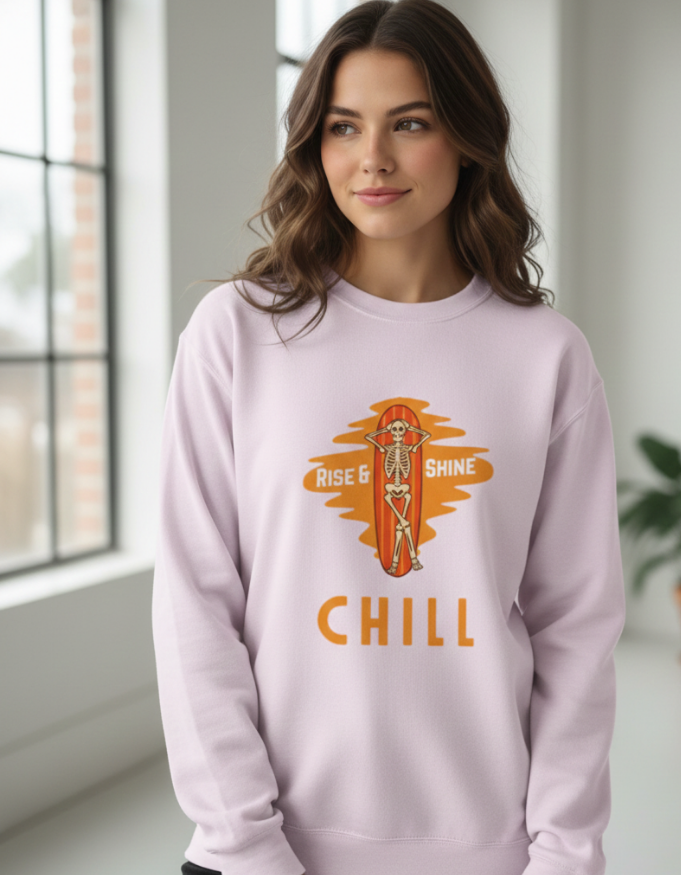 Illustrated Skull Unisex Oversized Sweatshirt
