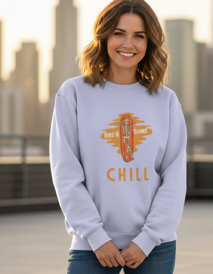 Illustrated Skull Unisex Oversized Sweatshirt