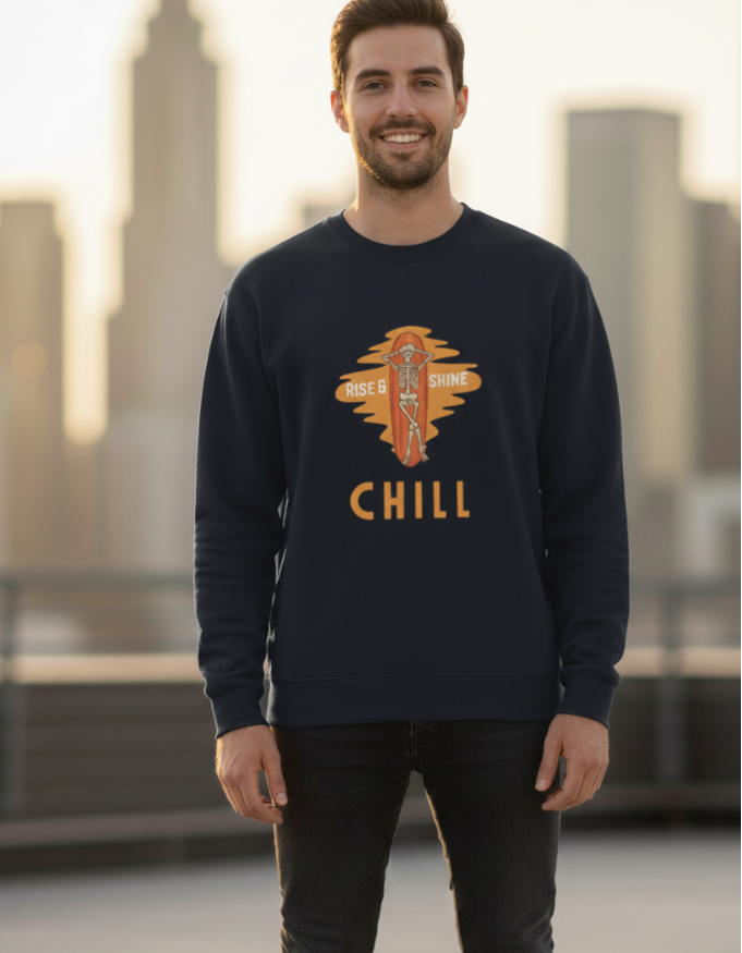 Illustrated Skull Unisex Oversized Sweatshirt