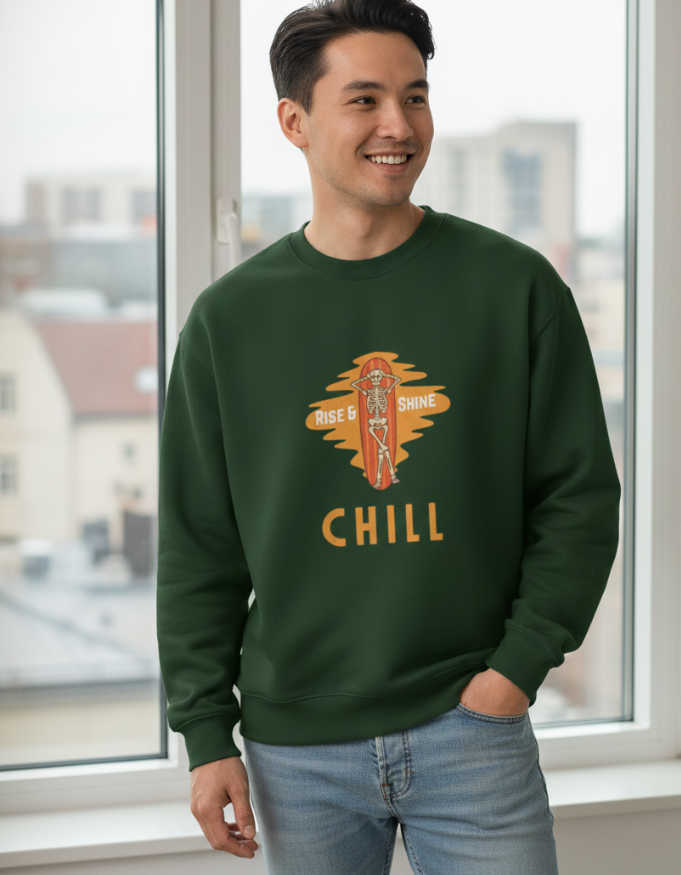 Illustrated Skull Unisex Oversized Sweatshirt