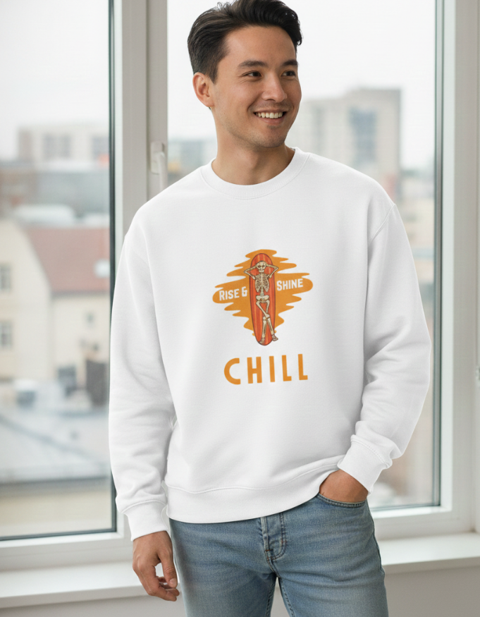 Illustrated Skull Unisex Oversized Sweatshirt