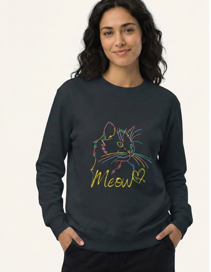 The Neon Feline Creative Cat Sweatshirt
