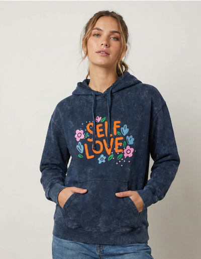 The Midnight Bloom Hoodie Acid Washed Hoodie