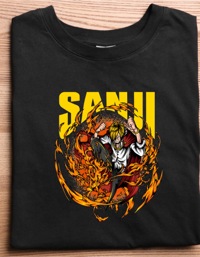 Blue Flame Sanji Classic Crew T-Shirt