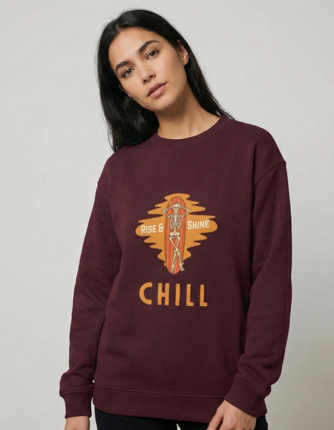 Illustrated Skull Unisex Oversized Sweatshirt