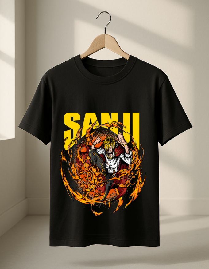 Blue Flame Sanji Classic Crew T-Shirt