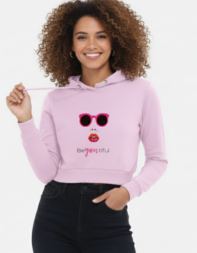 Beautiful Feminine Cropped Hoodie