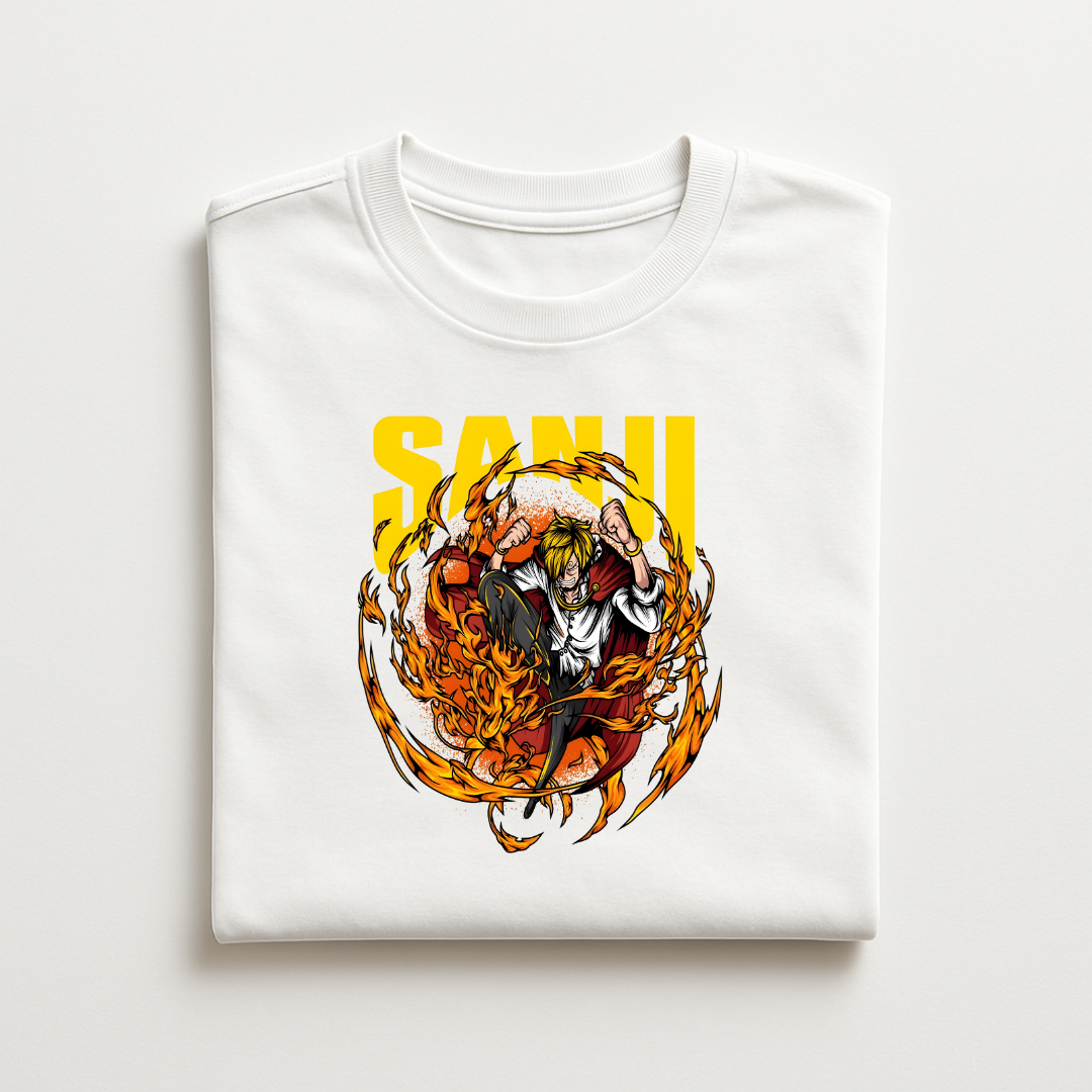 Blue Flame Sanji Classic Crew T-Shirt