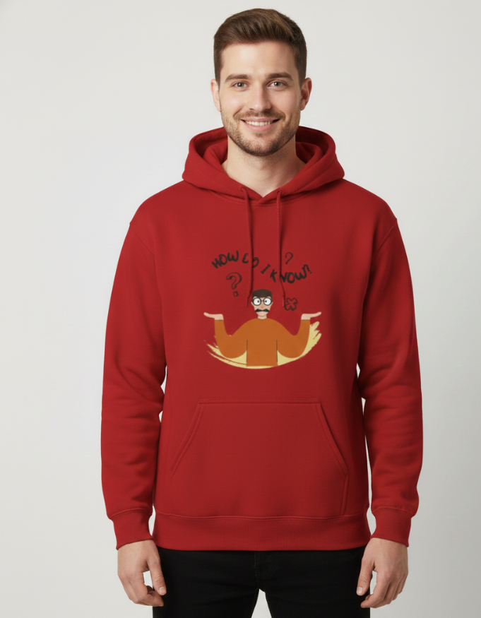 Illustrated Funny Man with Mask Questioning Tote Bag Unisex Hoodie