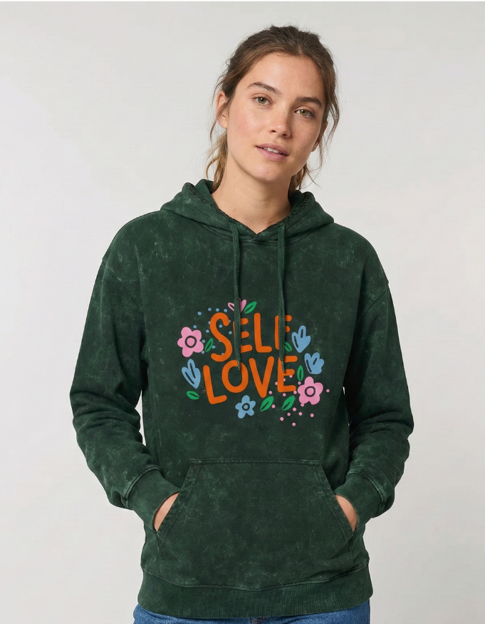The Midnight Bloom Hoodie Acid Washed Hoodie