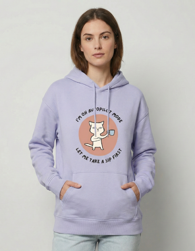 Illustrative Cat Oversized Hoodie