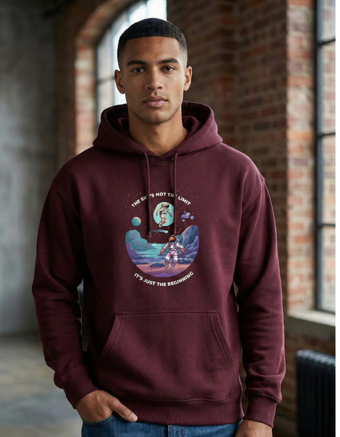 Illustrative Space Astronauts Motivation Oversized Hoodie