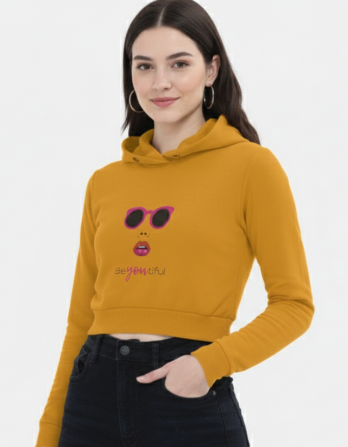 Beautiful Feminine Cropped Hoodie