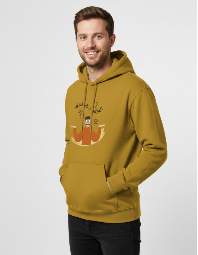 Illustrated Funny Man with Mask Questioning Tote Bag Unisex Hoodie