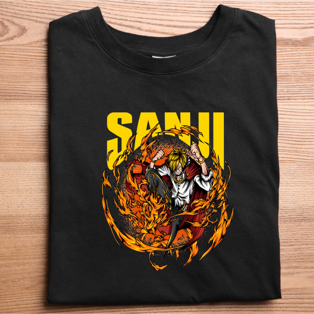 Blue Flame Sanji Classic Crew T-Shirt