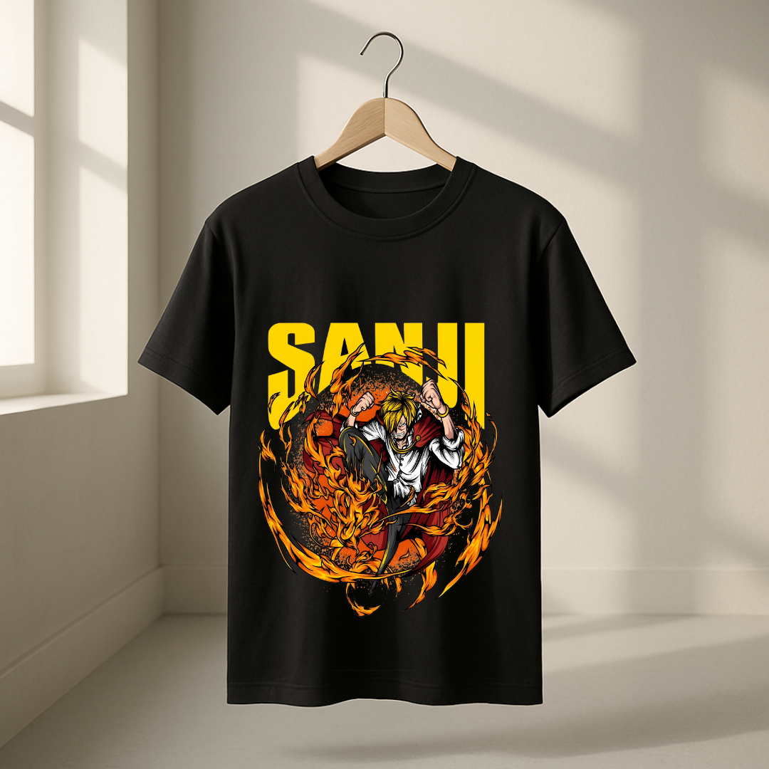 Blue Flame Sanji Classic Crew T-Shirt